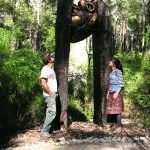 Alex and Nic Mickle in front of their artwork ‘ Bound’ on the Understory Art & Nature Trail in Northcliffe 2006 - Southern Forest Arts